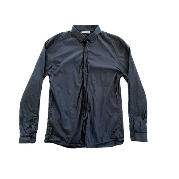 Versace Collection Men's Sz 41 "Trend" Black Dress Shirt Banded Collar - Picture 10 of 10